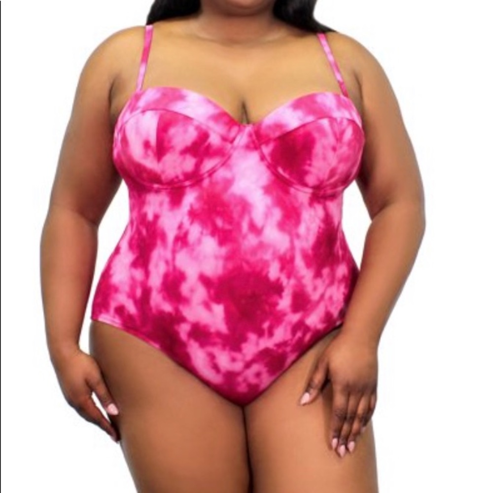 Tie dye one piece swim suit